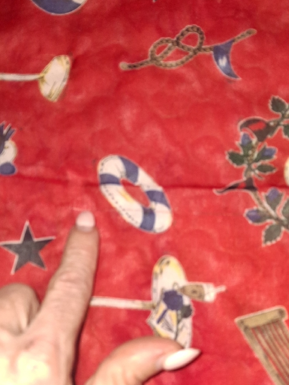 Nautical Print Scarf Duo - Red and Blue - Picture 4 of 9